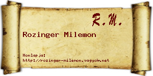 Rozinger Milemon névjegykártya